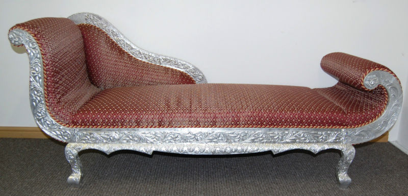 Chaise Lounge With silver metal coating